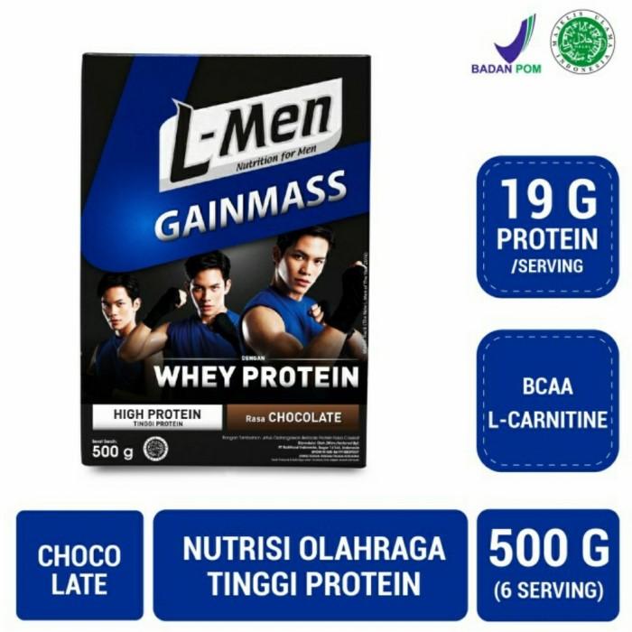 Gambar PREMIUM L-Men Gainmass Chocolate 500 gr Whey Protein Susu Suplemen Fitness dari Lumintu Jaya Beton undefined Tokopedia