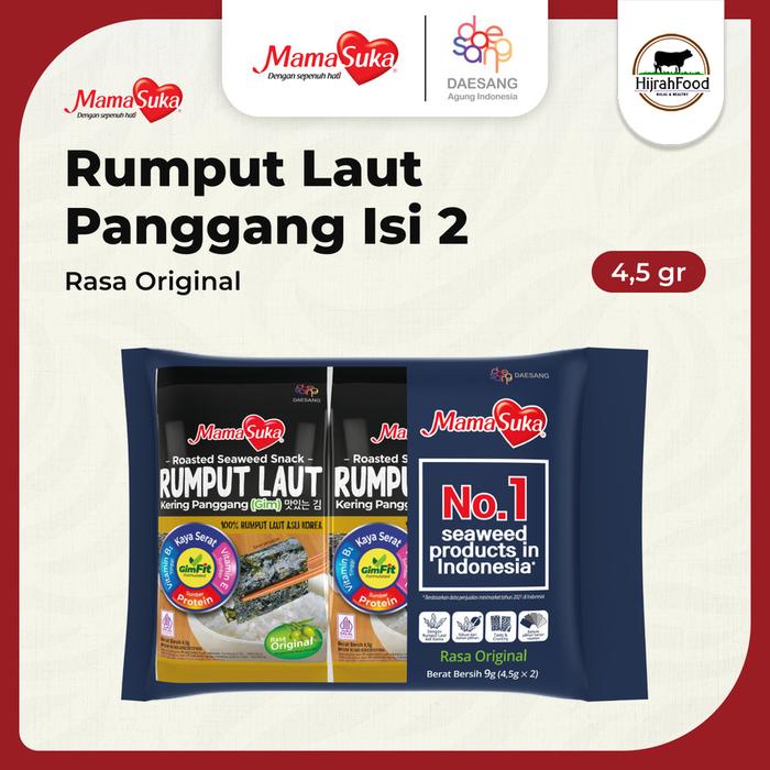 Gambar MamaSuka Roasted Seaweed / Rumput Laut Panggang (Isi 2 pack) - Original dari Hijrahfood Meatshop Bogor undefined Tokopedia