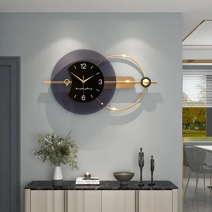 Gambar Jam Dinding Elegan Modern European Style Iron Silent Movement 80cm - Hitam Gold dari premiumlaris undefined Tokopedia