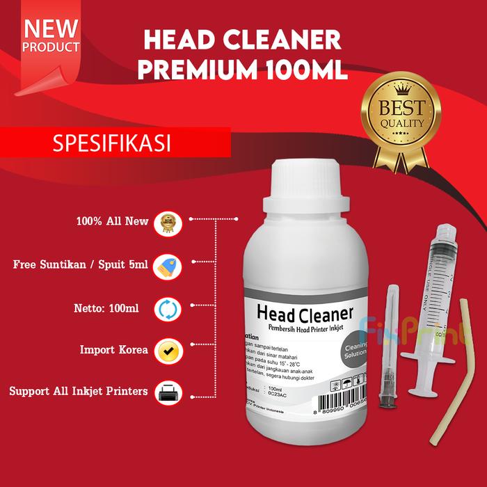 Gambar Head Cleaner Premium Korea 100ml Cairan Pembersih Free Suntikan 5ml - Premium 100ml dari FixPrint Plus undefined Tokopedia