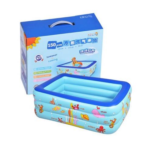 Gambar Kolam Renang Air Mandi Pasir Angin Mainan Anak Karet PVC Bayi Balita - 150X110X50 dari Lbagstoremall undefined Tokopedia
