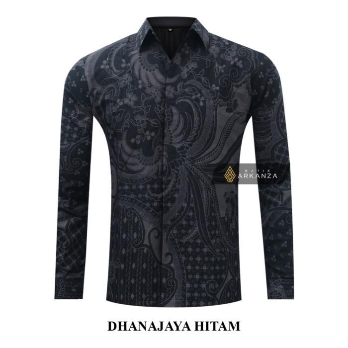 Gambar BATIK ARKANZA Motif DHANAJAYA HITAM Lengan Panjang Slim Fit Premium - PANJANG, S dari BATIK ARKANZA STORE_NEW undefined Tokopedia