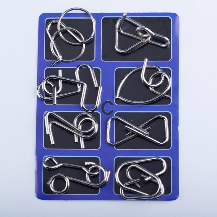 Gambar 8/25/30 set mainan puzzle dengan cincin besi yang bisa dilepas  Montessori Cerdas Kunci Kawat IQ Pikiran Penggoda Otak Puzzle Logam Untuk Anak Dewasa Anti-Stres Mainan Pereda - 8 Pcs dari fariscuy undefined Tokopedia