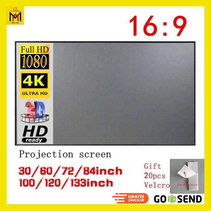 Gambar PREMIUM Kain Layar Proyektor Anti Cahaya Silau Ambient Screen Curtain 4K HD - 72 Inch dari Gemilar Corner ACC undefined Tokopedia