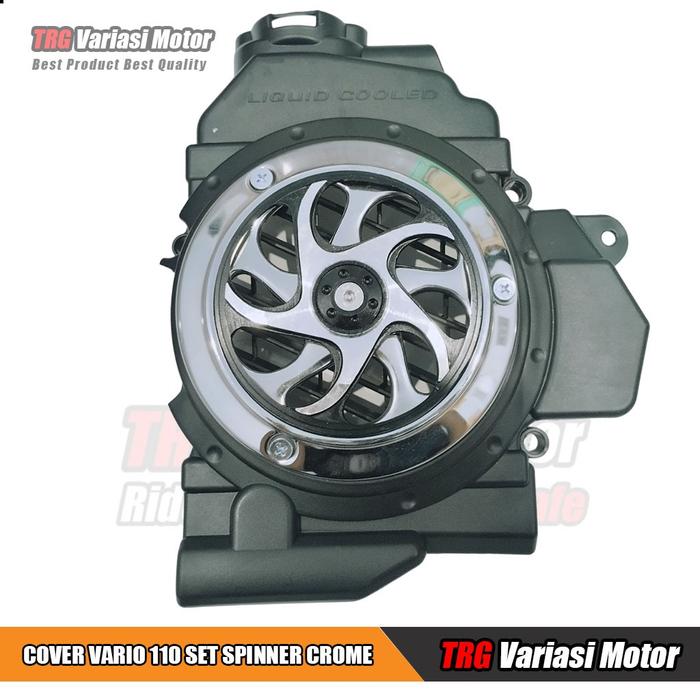 Gambar Tutup Radiator Vario 110 Karbu Cover Radiator Vario 110 Karbu Set Spinner Two Tone Chrome - Hitam dari TRG Variasi Motor undefined Tokopedia