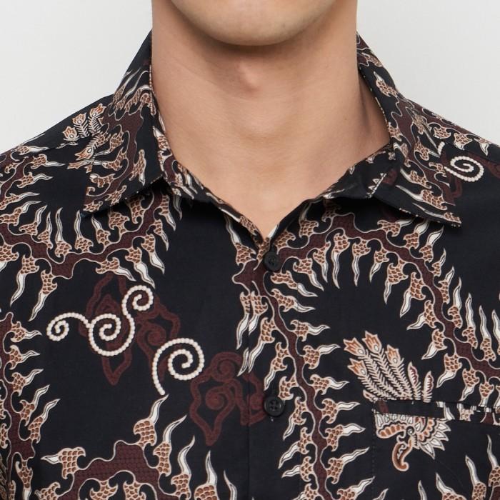 Gambar Kemeja Batik Pria Lengan Pendek Motif Coklat OLR112 - XL dari Dancus undefined Tokopedia