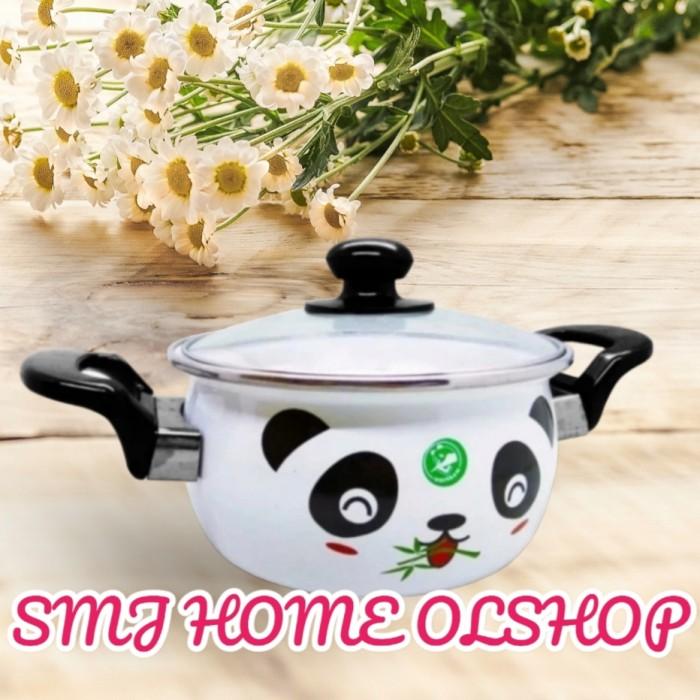 Gambar Panci Enamel Tutup Kaca Merek Maspion Hello Panda 22Cm dari anggunSejahtera, undefined Tokopedia