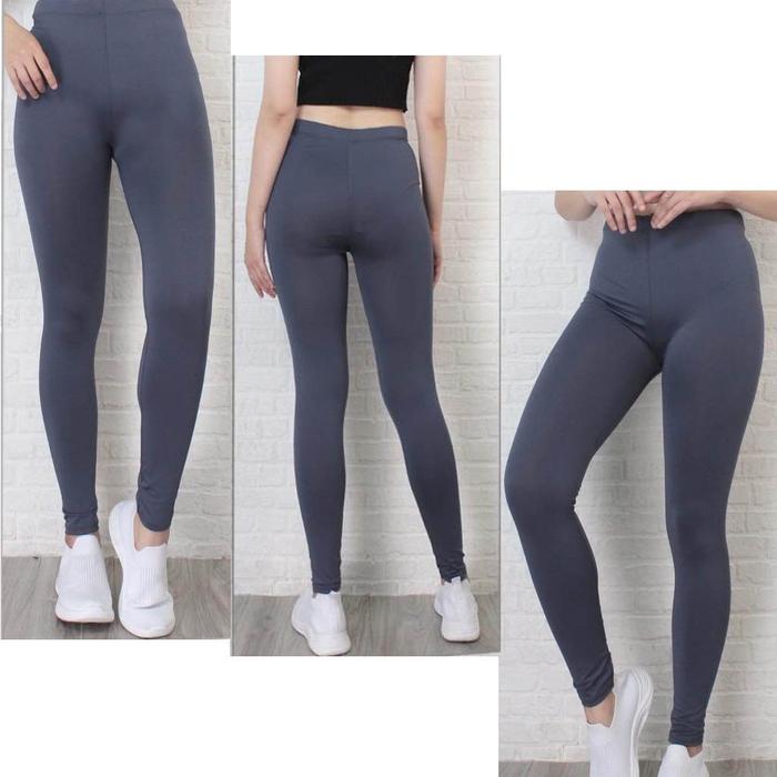 Gambar Legging Panjang Bahan Spandex Premium/ Leging Polos leging wanita street - leging abu, L dari dartfit tgr undefined Tokopedia