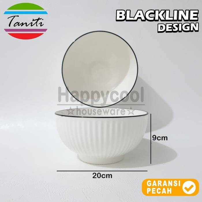 Gambar TANITI 1pcs Mangkok Bulat Keramik 7in Blackline Design Series Mangkok Makan Mangkok Sop 18cm - 8 Inch Amer dari HappyCool Houseware undefined Tokopedia