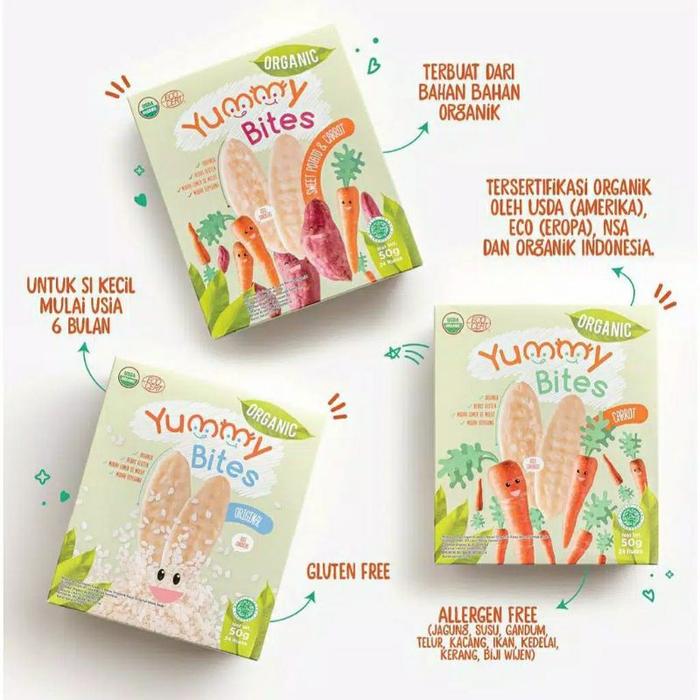 Gambar Makanan Bayi Yummy Bites Organic Baby Rice / Snack Bayi - Original, Rasa dari hasantsauban undefined Tokopedia