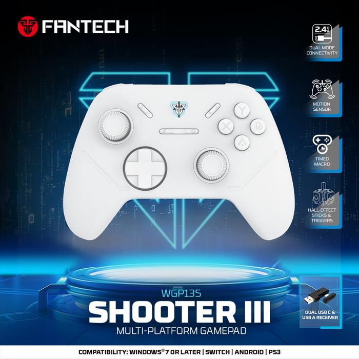Gambar FANTECH Wireless Gaming Controller Anti-Drift Hall Effect Gamepad Shooter III WGP13S - White dari Agres Plus undefined Tokopedia