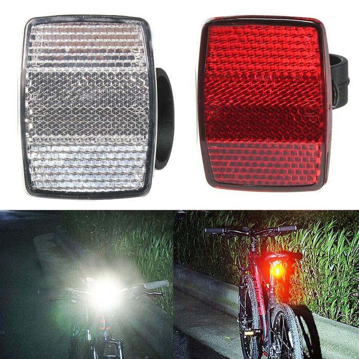 Jual Bicycle Reflector White Handlebar Front Light Headlight Red
