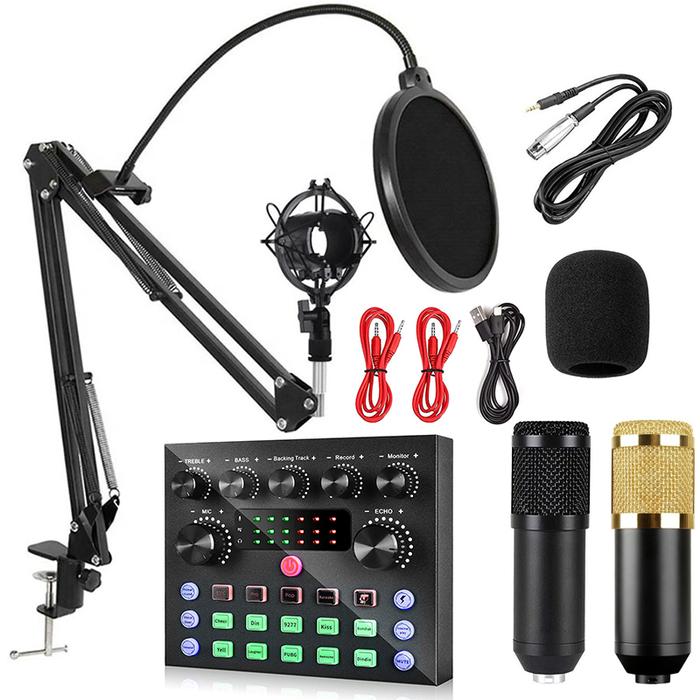 Jual Condenser Microphone with V8S Live Sound Card(Optional)for
