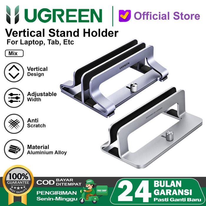 Gambar UGREEN Aluminum Vertikal Stand Holder Macbook,Ipad,Etc - 20471 / 60643 - 20471 dari GGSTORESBY undefined Tokopedia