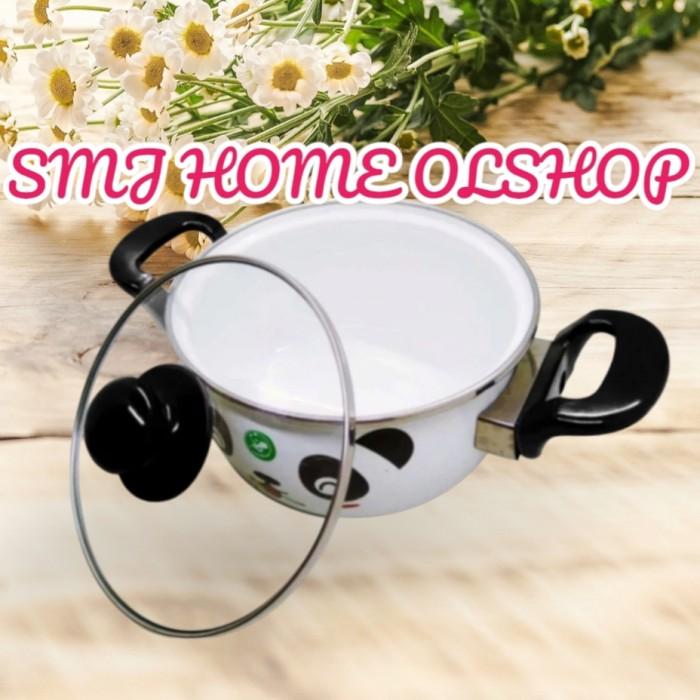 Gambar Panci Enamel Tutup Kaca Merek Maspion Hello Panda 22cm dari TokoTrift22 undefined Tokopedia