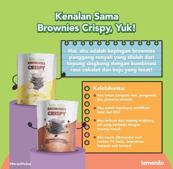 Gambar SUPEERR| LEMONILO Brownies Crispy 40g - Chocochips Keju - Cemilan Diet Sehat dari TANEOSHOP8182 undefined Tokopedia