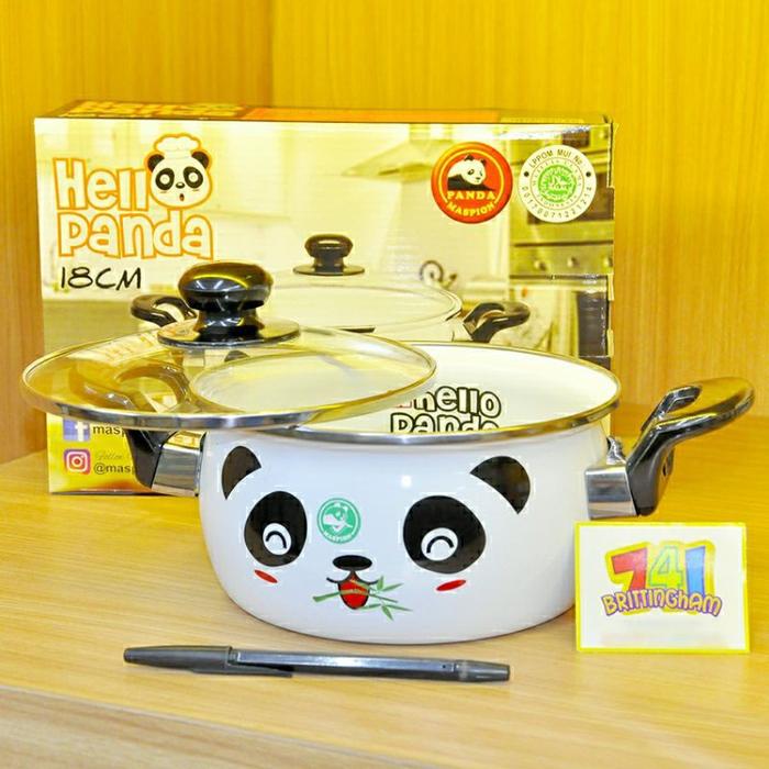 Gambar Maspion Panci Enamel Hello Panda 18cm + Tutup Kaca/ Panci Masin/ Panci Maspion/ Panci Serbaguna dari supisarno undefined Tokopedia