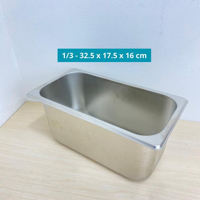 Gambar UGO Food Pan Gastronom Stainless Steel 1/1x15cm , 1/2x15cm , 1/3x15cm | Wadah Makanan Sauce Restaurant | Nampan Kotak Stainless Steel | Food Storage Box Stainless - 32.5x17.5 dari UGO Kitchenware undefined Tokopedia