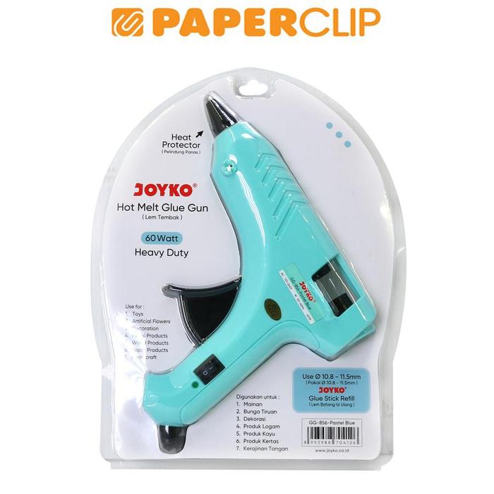 Gambar LEM TEMBAK / GLUE GUN JOYKO BESAR GG-856 PASTEL - BLUE dari Paperclip Indonesia undefined Tokopedia