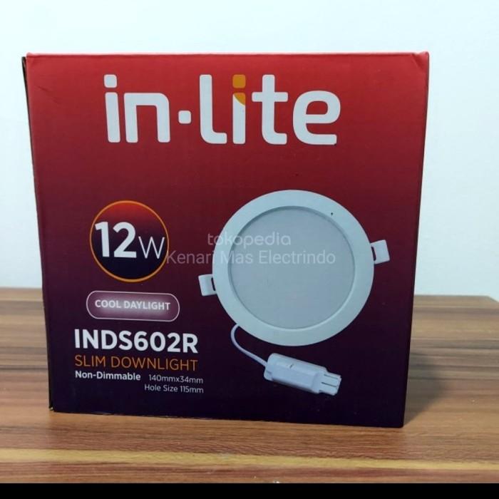 Gambar INLITE LAMPU SLIM DOWNLIGHT PANEL LED INDS602R 12W 12WATT IN LITE - Putih dari Kenari Mas Electrindo undefined Tokopedia