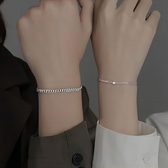 Gambar NEW Couples Bracelets Sets for Men Women Girlfriend Boyfriend, His & Her Matching Bangle Adjustable Bracelets for Lover - Silver dari Aris Putra Terbaik undefined Tokopedia