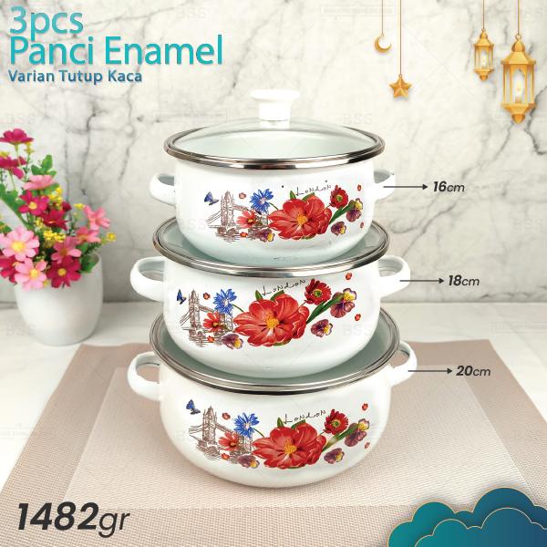 Gambar Panci Enamel Set 3pcs Tutup Kaca Masak Sup Soup Motif Putih Cantik - Tutup Kaca dari Bandung Grup Stainless undefined Tokopedia