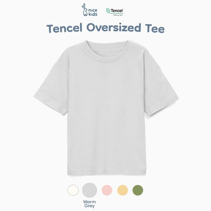 Gambar Nice Kids - Tencel Oversized Tshirt / Kaos Atasan Oblong Anak - Warm Grey, 5Y dari babyuberchic undefined Tokopedia
