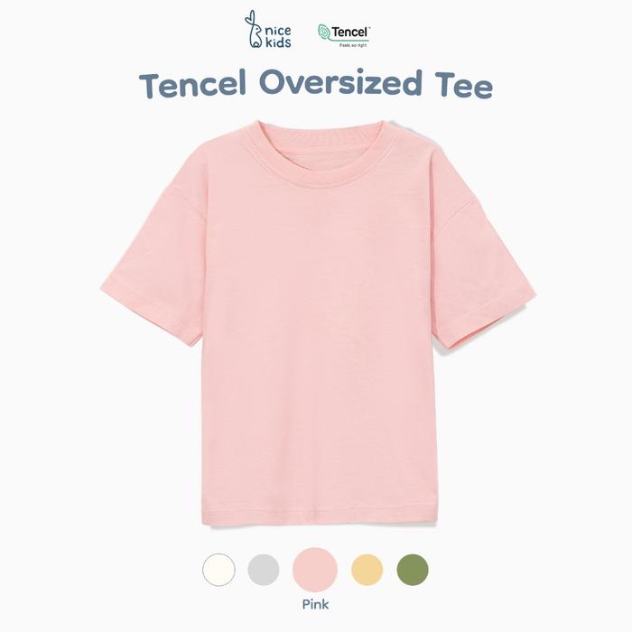 Gambar Nice Kids - Tencel Oversized Tshirt / Kaos Atasan Oblong Anak - Dusty Pink, 5Y dari babyuberchic undefined Tokopedia