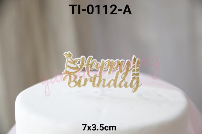 Gambar Gr-Ti-112 Cake Topper Kue Tart Tulisan Happy Birthday Topi Lilin By Nat - TI-0112-A EMAS dari Natoritz Store Inc undefined Tokopedia