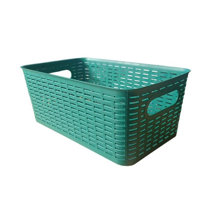 Gambar Keranjang Anyaman Plastik Serbaguna / Storage Box Kotak Penyimpanan Organizer Praktis Serbaguna - Hijau dari GangEnam Cell_NEW undefined Tokopedia