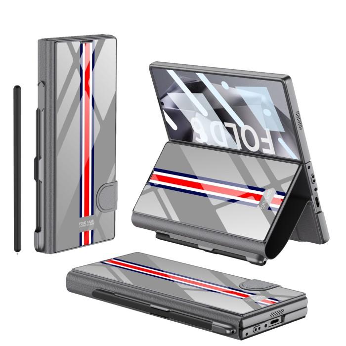Gambar Case Samsung Galaxy Z Fold 6 Fold6 GKK Sheath Glass Painting Slot Pen - Stripe Gray dari GKK Official Indonesia undefined Tokopedia