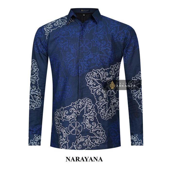 Gambar BATIK ARKANZA Motif NARAYANA Kemeja Batik Pria Slimfit Full Lapis Furing Lengan Panjang Pendek - PANJANG, S dari BATIKARKANZA.ID undefined Tokopedia