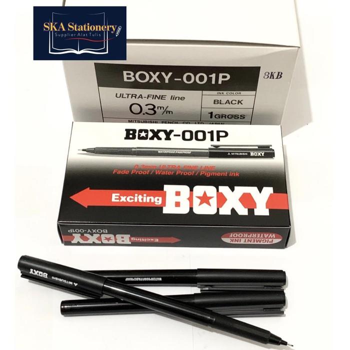 Jual Bolpen/Ballpoint/Pulpen/Ballpe n Boxy 001 Hitam (Pcs) - Kota ...