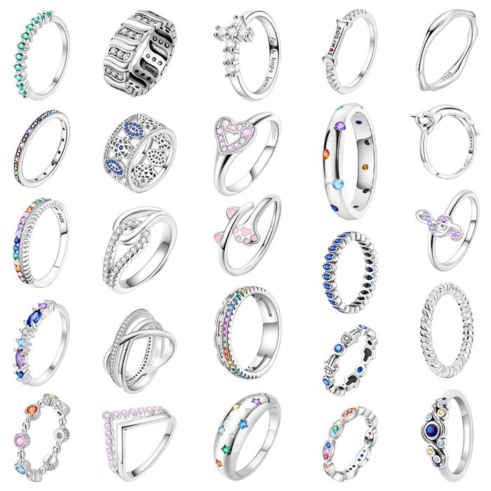 Jual PERHIASAN Original 925 Sterling Silver Colorful Eyes Palm