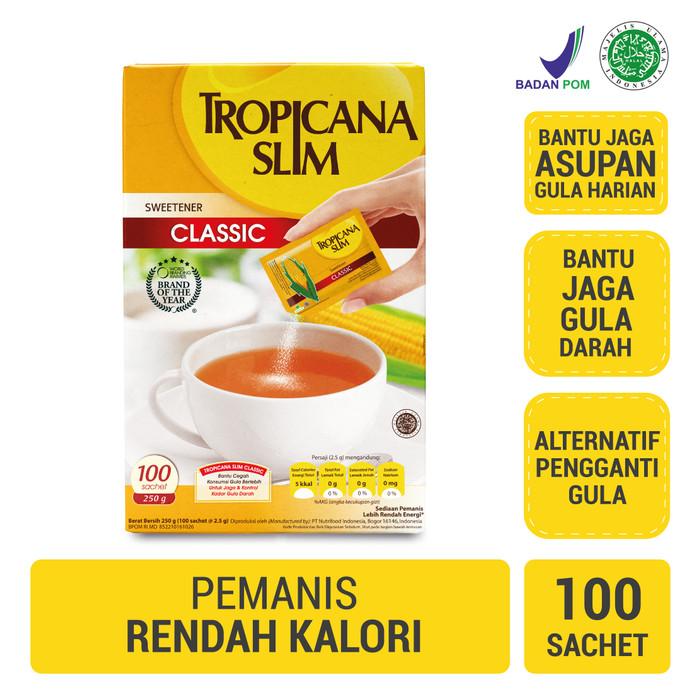 Gambar Tukuyuu Tropicana Slim Sweetener Classic 100 Sachet dari tokotokoan90 undefined Tokopedia