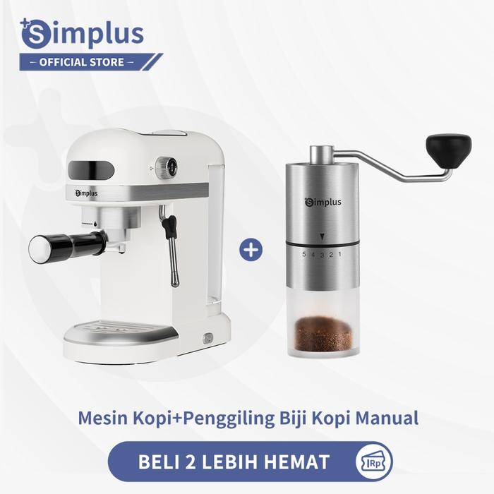 Gambar New Simplus Mesin Kopi Coffee Maker Espresso Semi Otomatis Mesin Kopi Kecil 20 Bar, Buih Susu Uap Rumah Tangga - bundle A dari Powergen. undefined Tokopedia