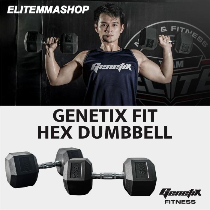 Gambar GENETIX FIT HEX Dumbbell 2.5KG (Pair) dari BINARAGANET undefined Tokopedia