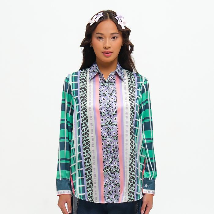 Gambar Rtw Studio Kemeja Lengan Panjang Wanita Print Secret Garden Green - S dari RTW.Studio undefined Tokopedia