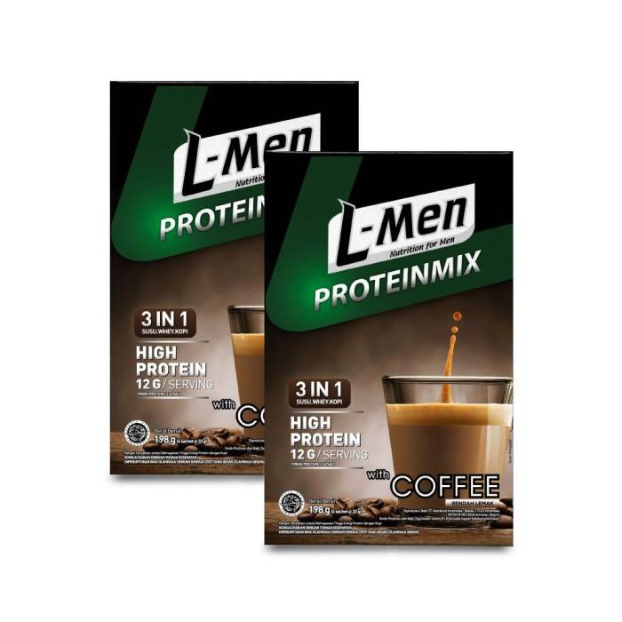Gambar [TIDAK DIRAGUKAN] TERBUKTI KUALITASNYA!! Twin Pack: L-Men Proteinmix Coffee (6 Sch) - 12gr Protein / Serving dari MAJUKAYAK12 undefined Tokopedia