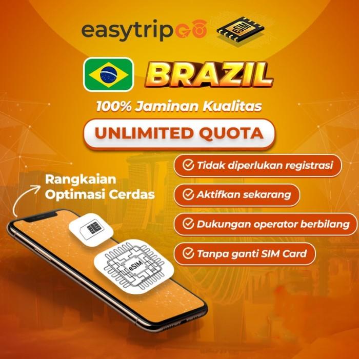 Gambar Easytripgo eSIM Brazil Unlimited Internet Data| Travel eSIM - 1GB/5hari dari Easytripgo Indonesia undefined Tokopedia