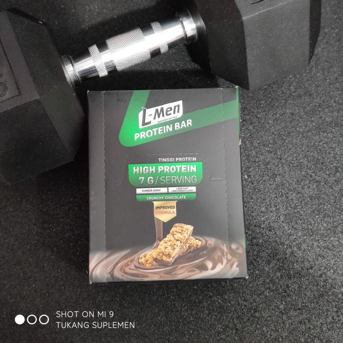 Gambar [TIDAK DIRAGUKAN] TERBUKTI KUALITASNYA!! LMen L-Men Amino Bar Protein Bar Chruncy Chocolate Per Box (12 Sachet) - Chocolate dari MAJUKAYAK12 undefined Tokopedia