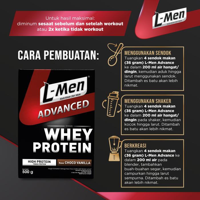 Gambar L-Men Whey Advanced Cappuccino 250 Gram - Suplemen Tinggi Whey Protein [Terlaris] [Terbaik] dari Solaria Group undefined Tokopedia