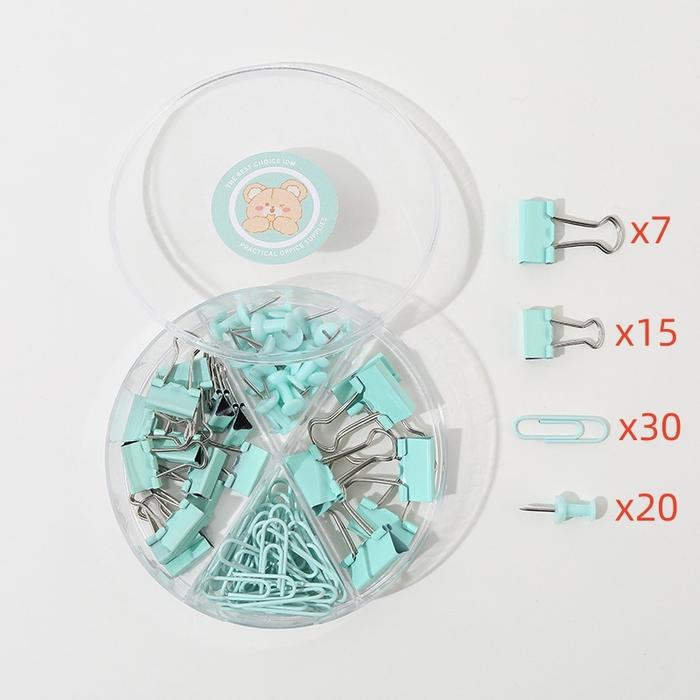 Jual 72 PCS Paperclip binder clip push pin set/paperclip/push pin ...