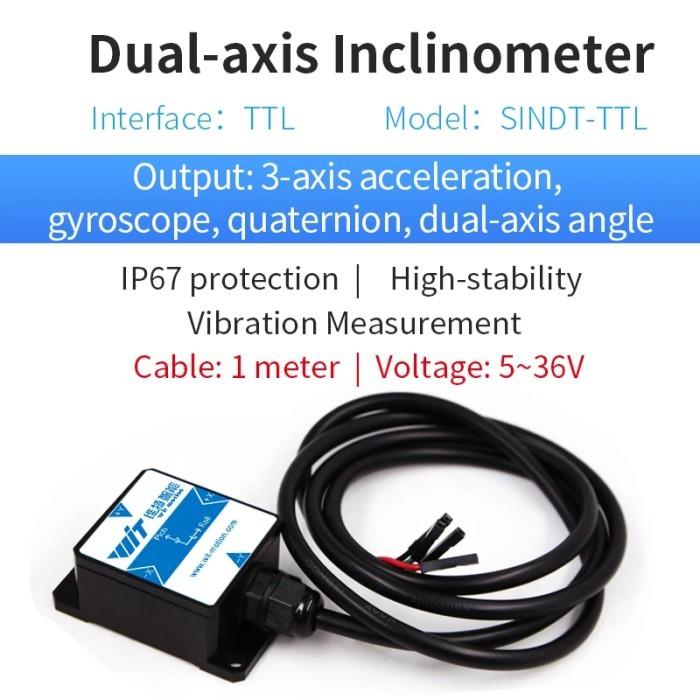 Gambar WitMotion Inclinometer SINDT-TTL/RS232/RS485 MPU6050 High-Stability Digital  Accelerometer+Gyro+Tilt Angle Sensor for Industrial Usage, IP67 Waterproof,Anti-vibration. Android/PC/MCU, Arduino - SINDT-TTL dari HEX Hobby undefined Tokopedia