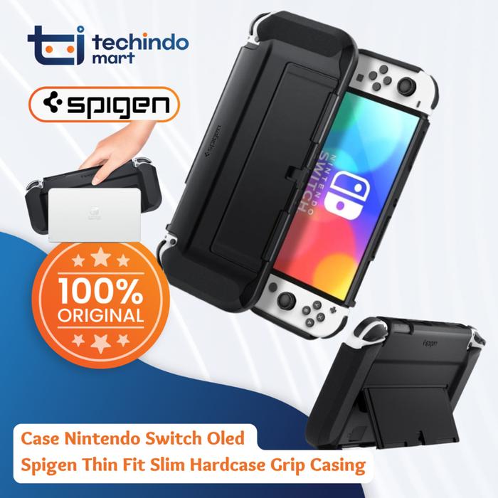 Gambar Case Nintendo Switch Oled Spigen Thin Fit Slim Hardcase Grip Casing - BLACK dari techindo mart undefined Tokopedia