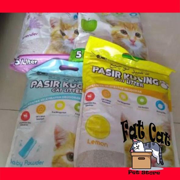 Gambar Pasir kawan 5 liter pasir kucing gumpal wangi 5lt cat litter - LEMON dari Fat Cat Pet Store BGR undefined Tokopedia