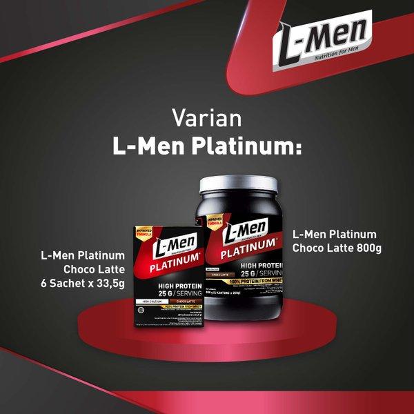 Gambar L-Men Platinum Choco Latte 800g (25g protein / serving) - Suplemen Tinggi Whey Protein Rendah Lemak dari yhan phonestore undefined Tokopedia