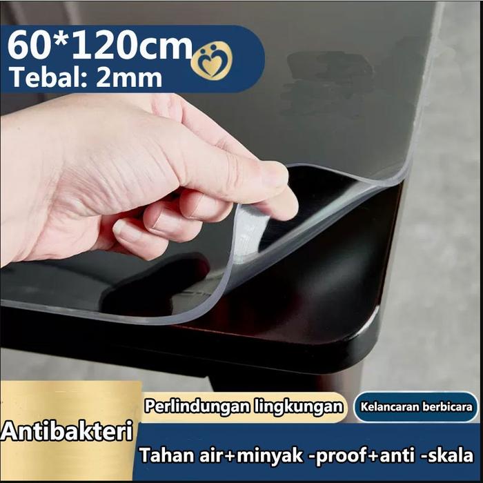 Gambar 2MM Taplak Meja Waterproof Plastik Meja Makan Bening Tebal Alas Meja PVC Transparan Tebal Premium Opsional Multi -ukuran - 60*120mm dari fariscuy undefined Tokopedia