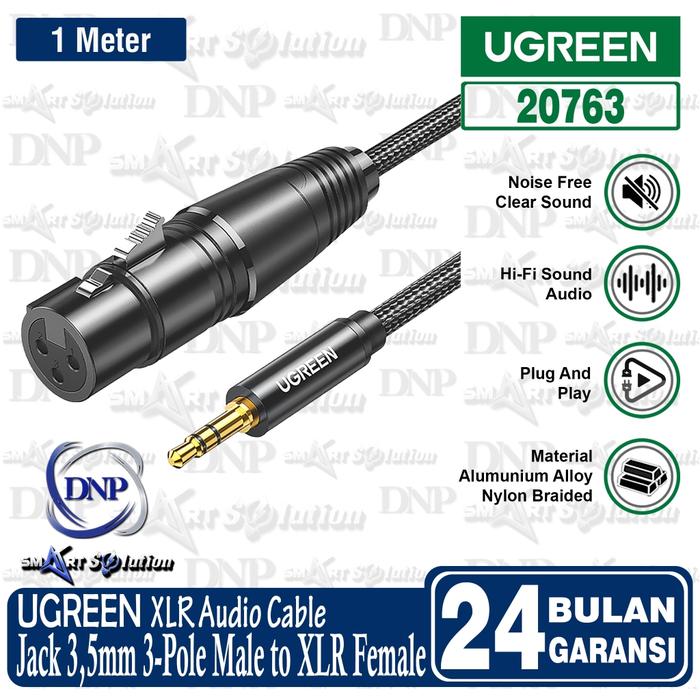 Promo UGREEN Kabel XLR Microphone Female to Aux Jack 3.5mm Male - 20763 ...