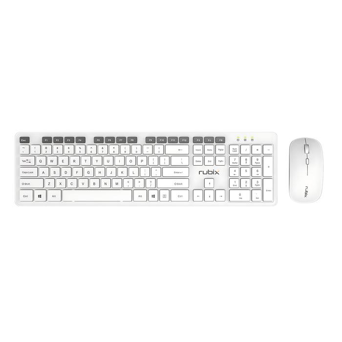 Gambar DIGITAL ALLIANCE Keyboard & Mouse Bundle Combo Hitam Putih Office Kantor Wireless MK002 - White dari Agres Plus undefined Tokopedia